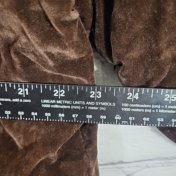 Vintage 70's Suede Jacket Mens Sz L Brown Sherpa Lined Multi-Pocket Snap Up Flaw - Picture 9 of 11